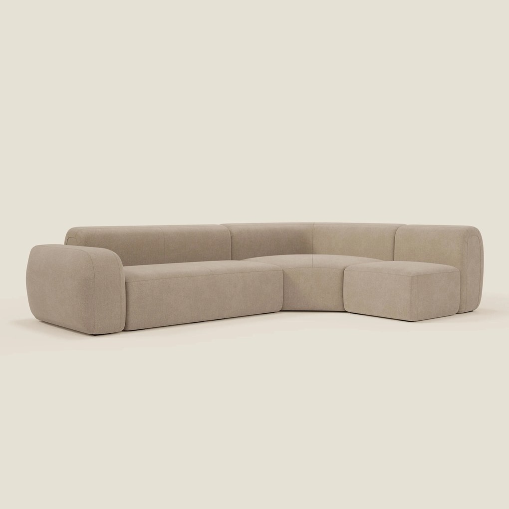 BonBon divano angolare componibile e modulare - tessuto smacchiabile T23 beige