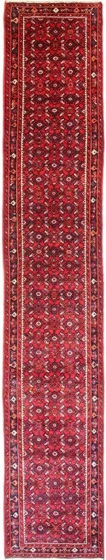 Hosseinabad Tappeto 90 x 510 Rosso (Iran) Annodato A Mano