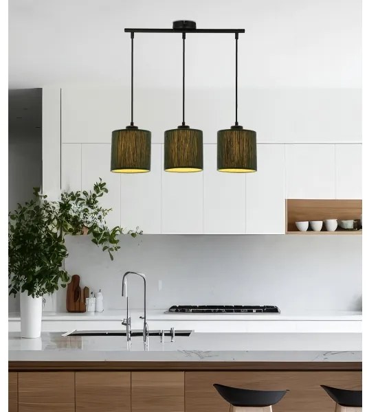 Lampadario a sospensione con filo PATTI 3xE27/60W/230V verde