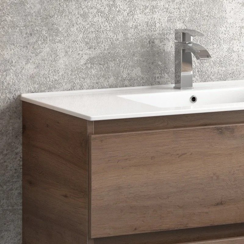 Kamalu - mobile bagno 100cm con lavabo a incasso installazione sospesa tod-100la