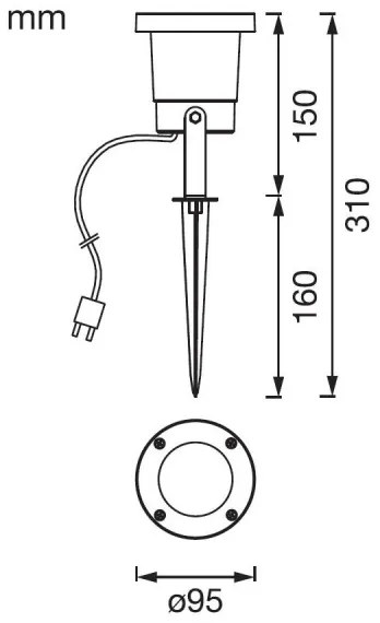 Ledvance - Lampada LED da esterno NAUT SPIKE LED/2W/12V IP44