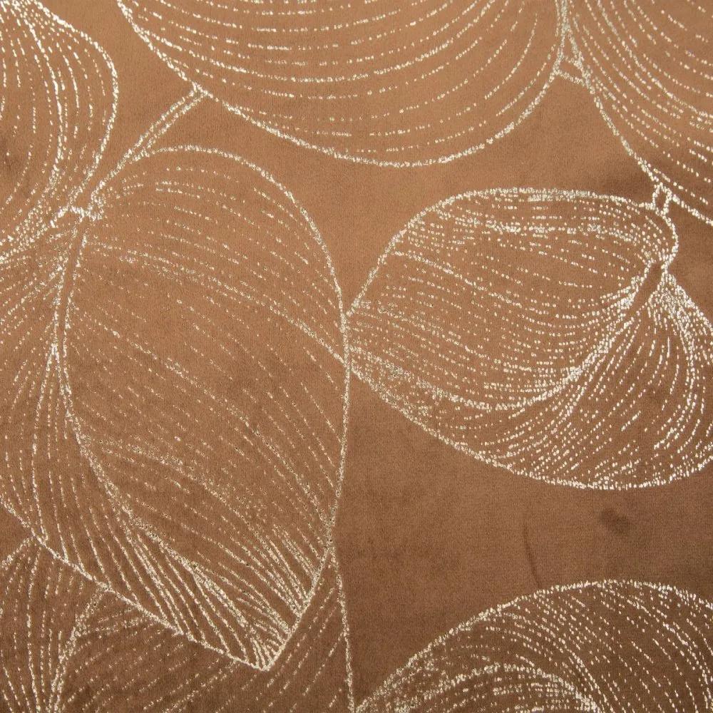 Tovaglia centrale in velluto con stampa di foglie marrone lucido Larghezza: 35 cm | Lunghezza: 140 cm