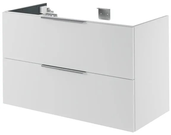 Mobile da bagno sotto lavabo SENSEA Neo bianco laccato L 105 x H 64 x P 48 cm 2 cassetti, lavabo non incluso