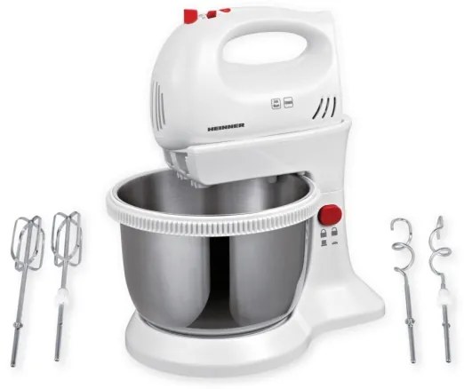 Heinner HMBR-300W - Sbattitore a mano con ciotola girevole 300W/230V bianco