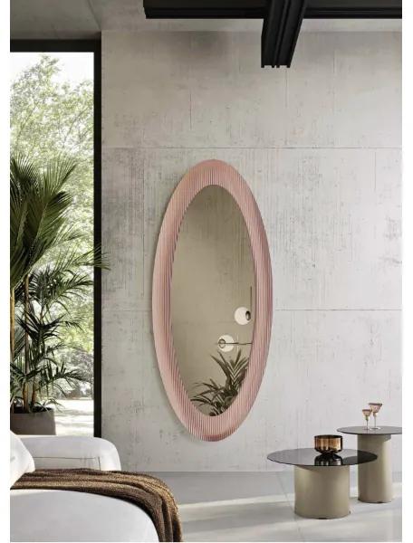 Specchio ovale ENEA con cornice cannettata Rame 70x167 cm