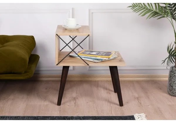 Comodino CROSS 55x50 cm marrone