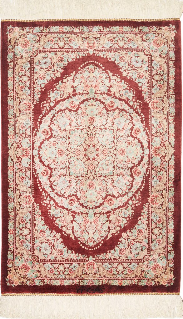 Ghom Tappeto 60 x 90 (Iran) Annodato A Mano