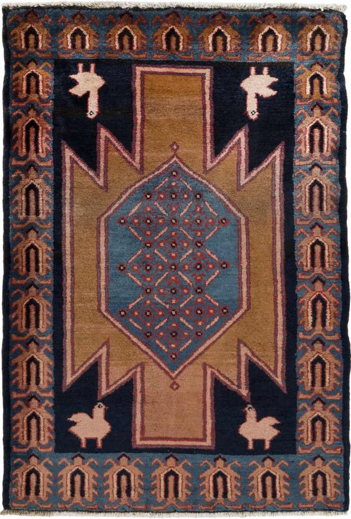 Persian Tappeto 130x80 (Iran) Annodato A Mano