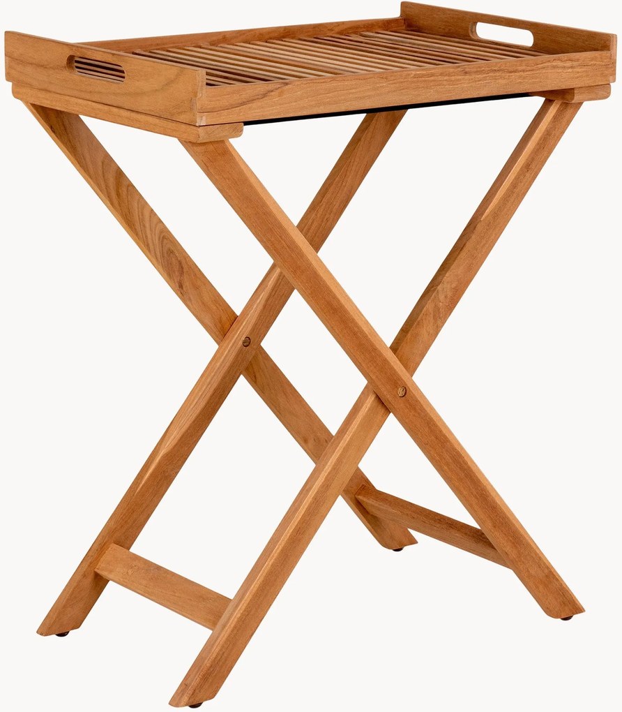 Tavolino da giardino pieghevole in legno di teak Ronda con vassoio