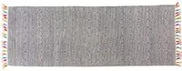 Tappeto moderno Texas, stile kilim, 100% cotone, grigio, 240x60cm