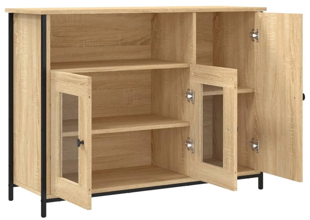Credenza rovere sonoma 100x35x75 cm in legno multistrato