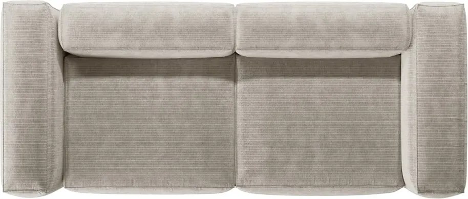 Divano beige con rivestimento in velluto a coste 264 cm Bergamo – Cosmopolitan Design