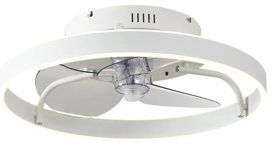 Ventilatore da soffitto bianco 50 cm con LED dimmerabile e telecomando - Maddy