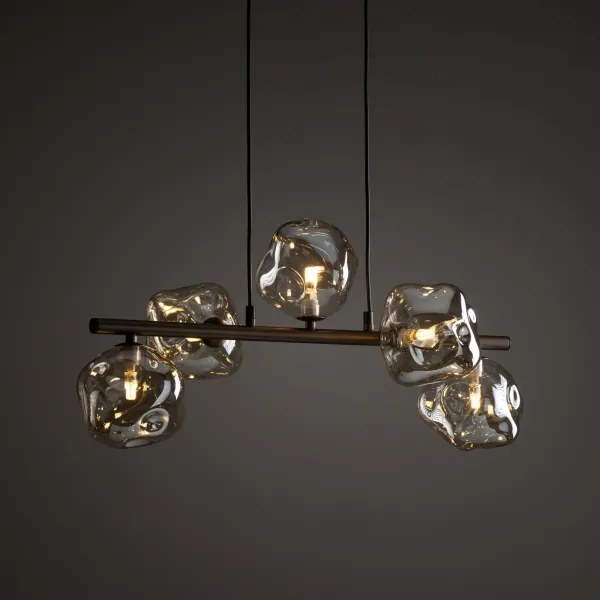 Lampada a sospensione con cavo LAVA 5xG9/8W/230V bronzo/beige fumé