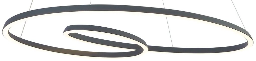Lampada a sospensione scandinava nera 110 cm con LED dimmerabile a 3 livelli - Circuit