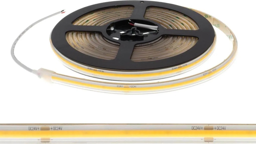 Striscia LED COB 8W/m 24VDC IP67 5m Professional Colore Bianco Freddo 5.700K