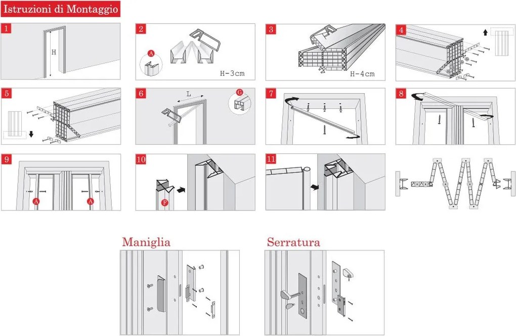 Porta a Soffietto da Interno 83x214 cm in PVC Dalia Bianca Pastello...