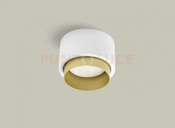 Syme lampada da soffitto 1 luce tonda ottone in gesso