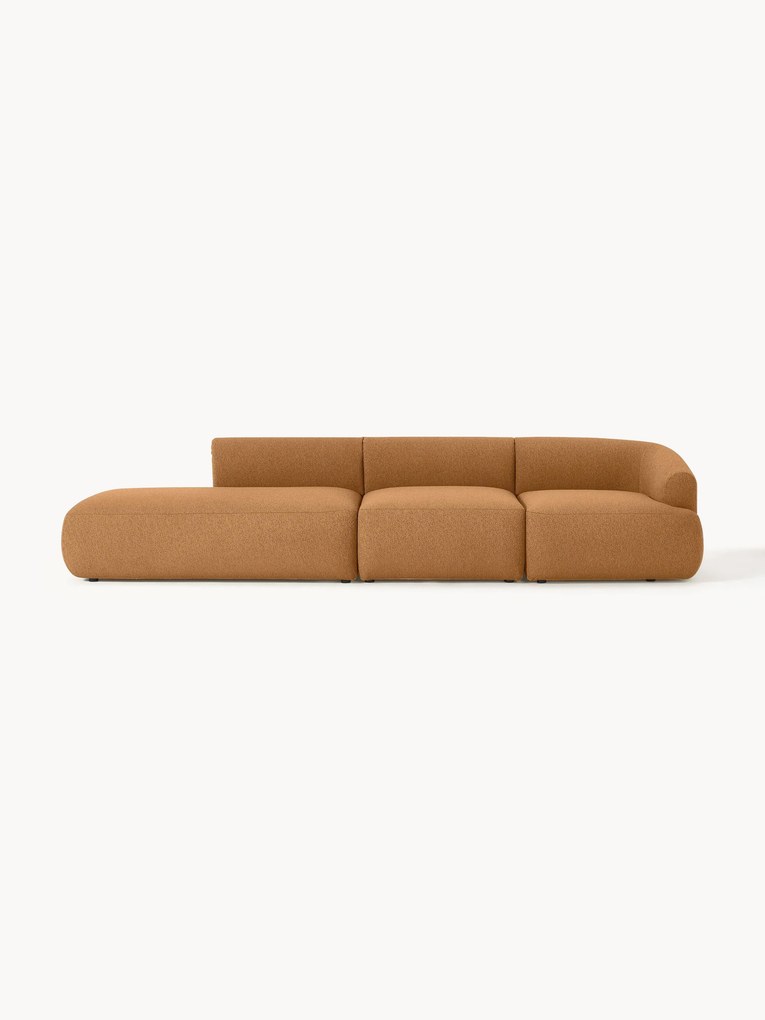 Chaise longue componibile 4 posti in bouclé Sofia
