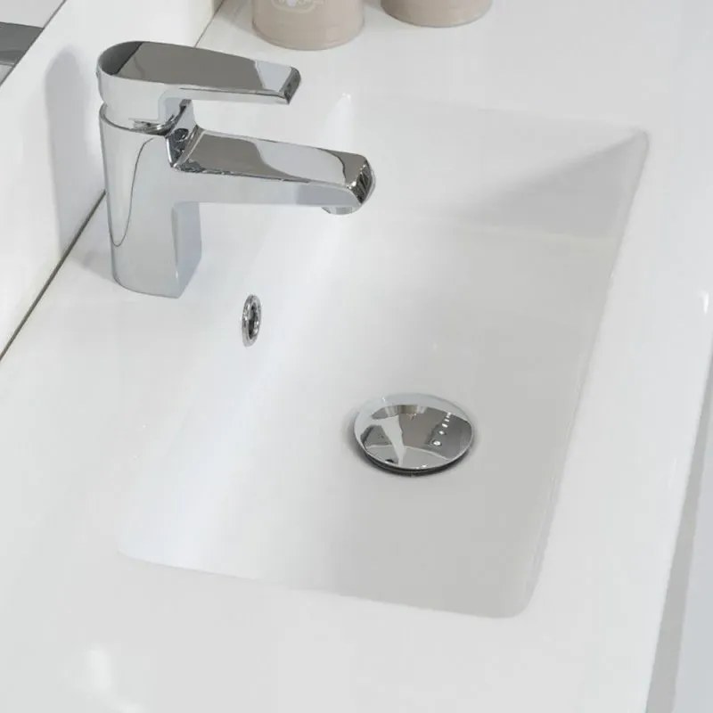 Mobile Bagno Sospeso 2 Ante Tortora L.80cm con Specchio