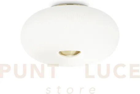 Arizona plafoniera attacco 5 luci gx53 in vetro bianco soffiato d.50cm