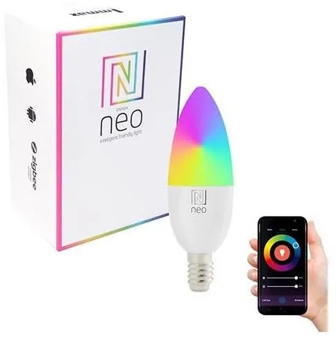 Immax NEO 07716L - LED RGB+CCT Lampadina dimmerabile E14/5,5W/230V 2700K Wi-Fi Tuya