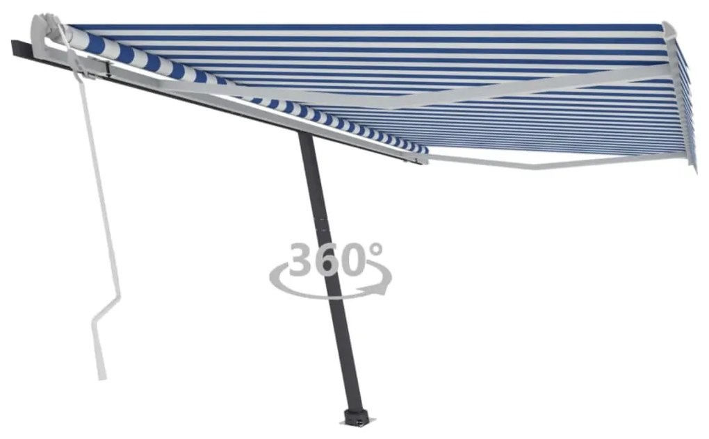Tenda Retrattile Manuale Autoportante 400x300 Cm Blu/bianco /