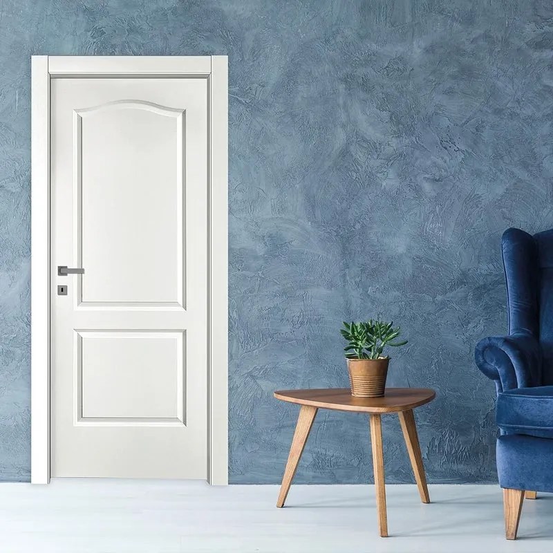 Porta interna a battente Empire in MDF laccato colore bianco, L 60 x H 210 cm, apertura a destra