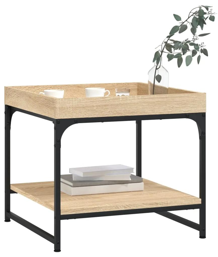 Tavolino salotto rovere sonoma 49,5x49,5x45cm legno multistrato