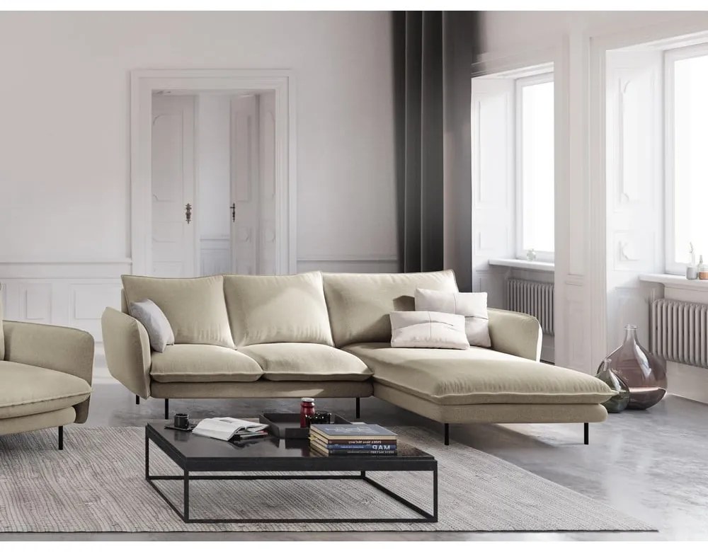 Divano angolare beige , angolo destro Vienna - Cosmopolitan Design