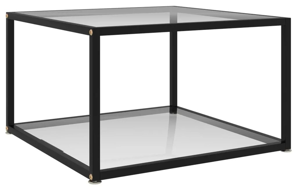 Tavolino Da Salotto Trasparente 60x60x35 Cm İn Vetro Temperato /