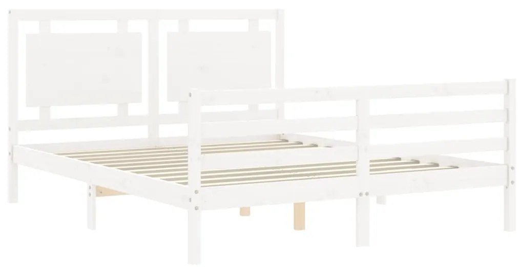 Giroletto con testiera bianco 5ft king size in legno massello