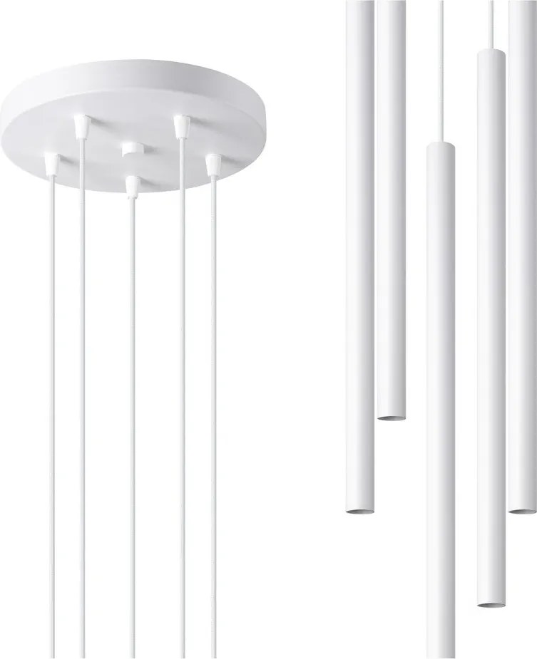 Lampadario bianco in metallo ø 25 cm Fideus – Sollux