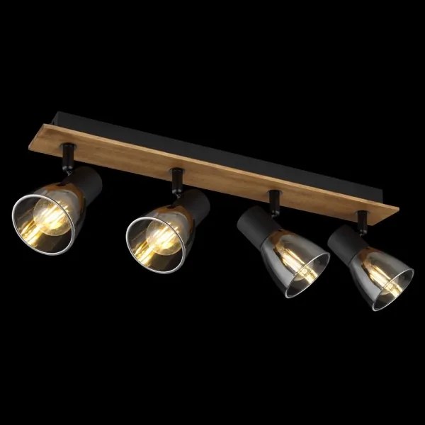 Globo 54307-4W - Luce Spot CLAUDE 4xE14/40W/230V nero/legno