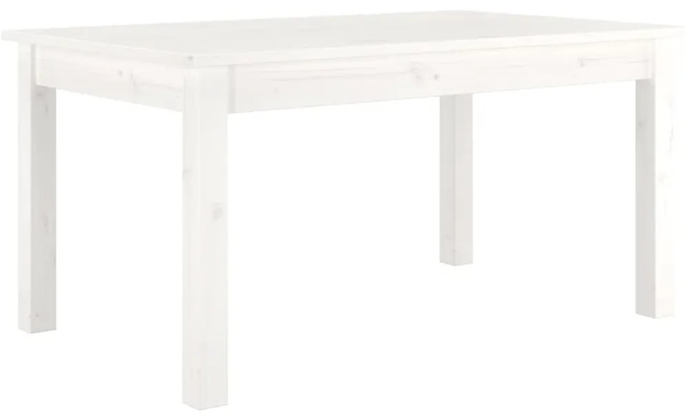 Tavolino da salotto bianco 80x50x40 cm legno massello di pino