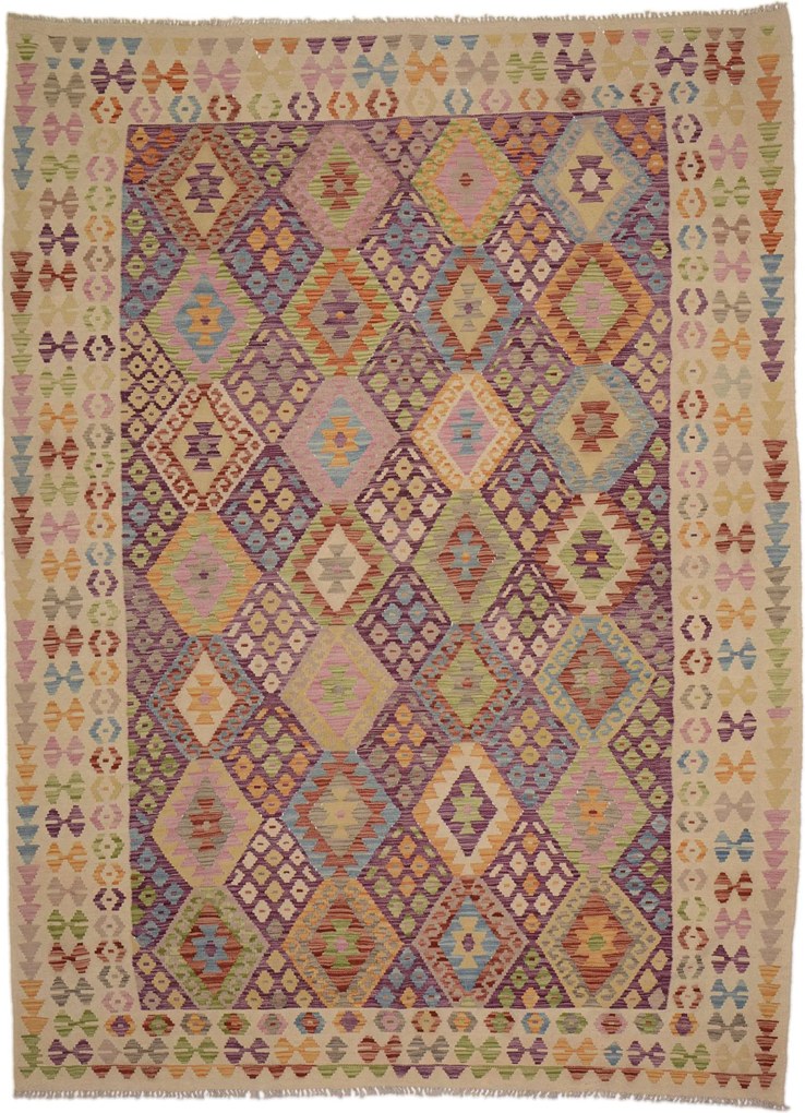 Kilim Tappeto 290x210 Beige (Pakistan) Tessuto A Mano
