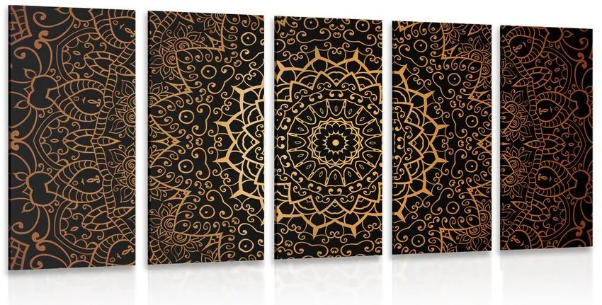 Quadri 5 pezzi – Mandala vintage in stile indiano