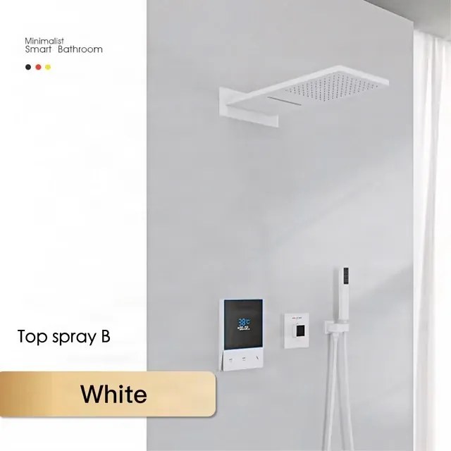 Sistema doccia a incasso ELITE EDITION BCS1721 termostatico, multigetto e a cascata in più finiture — Grigio gunmetal — A soffitto