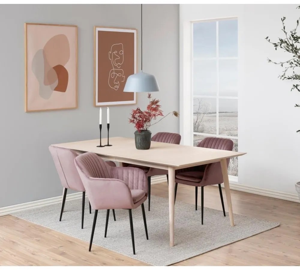 Sedia da pranzo rosa in imbottito Emilia – Actona