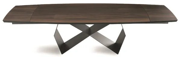 Tavolo allungabile 300 cm con base metallo Nero e piano Rovere Termico WALL