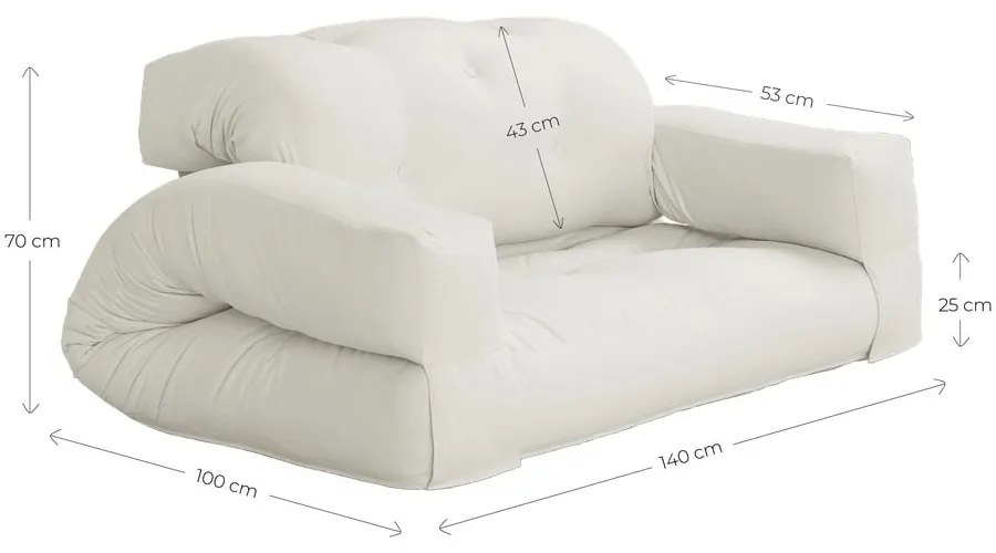 Divano bianco-beige 140 cm Hippo - Karup Design