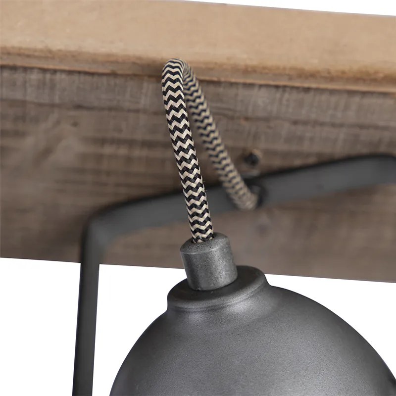 Faretto intelligente in acciaio con legno inclinabile incl. 3 WiFi GU10 - Emado