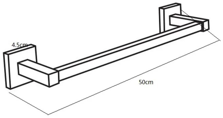 Porta asciugamani da parete 50 cm in metallo cromato   Rock