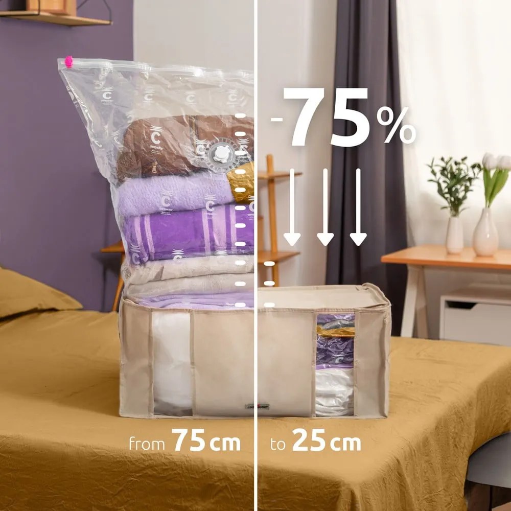 Organizer per vestiti sottovuoto in tessuto 65x50x27 cm Life – Compactor