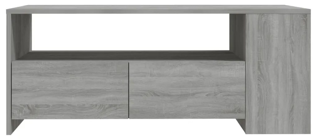 Tavolino da salotto grigio sonoma 102x55x42cm legno multistrato