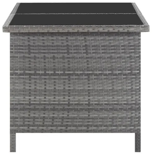 Set da Pranzo da Giardino 5 pz con Cuscini in Polyrattan Grigio