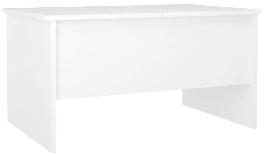 Tavolino da salotto bianco 80x50x42,5 cm in legno multistrato