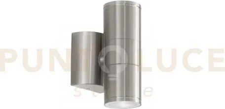 Applique biemissione jump acciaio 2 luci attacco gu10 ip44 6x11x16cm