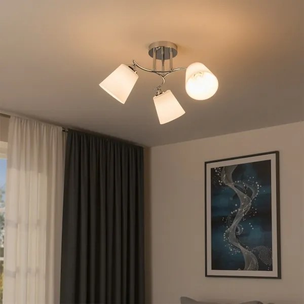 Lampadario a plafone PAFOS 3xE27/15W/230V cromo lucido