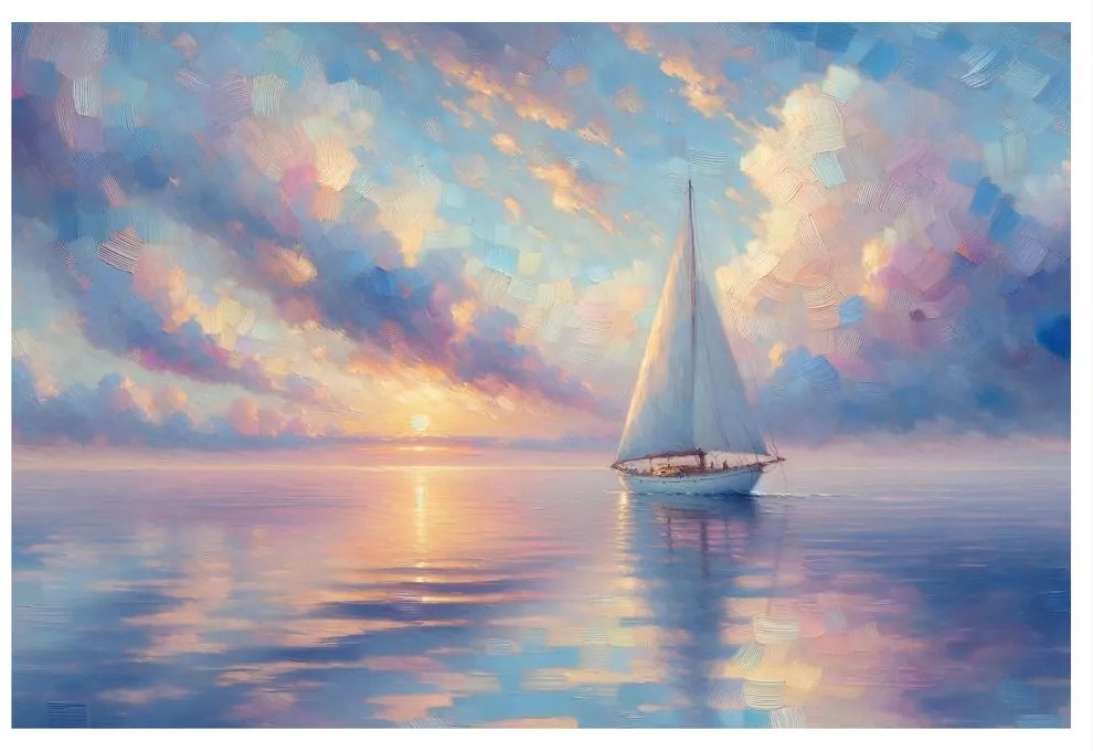 Quadro su tela – Barca a vela su mare calmo